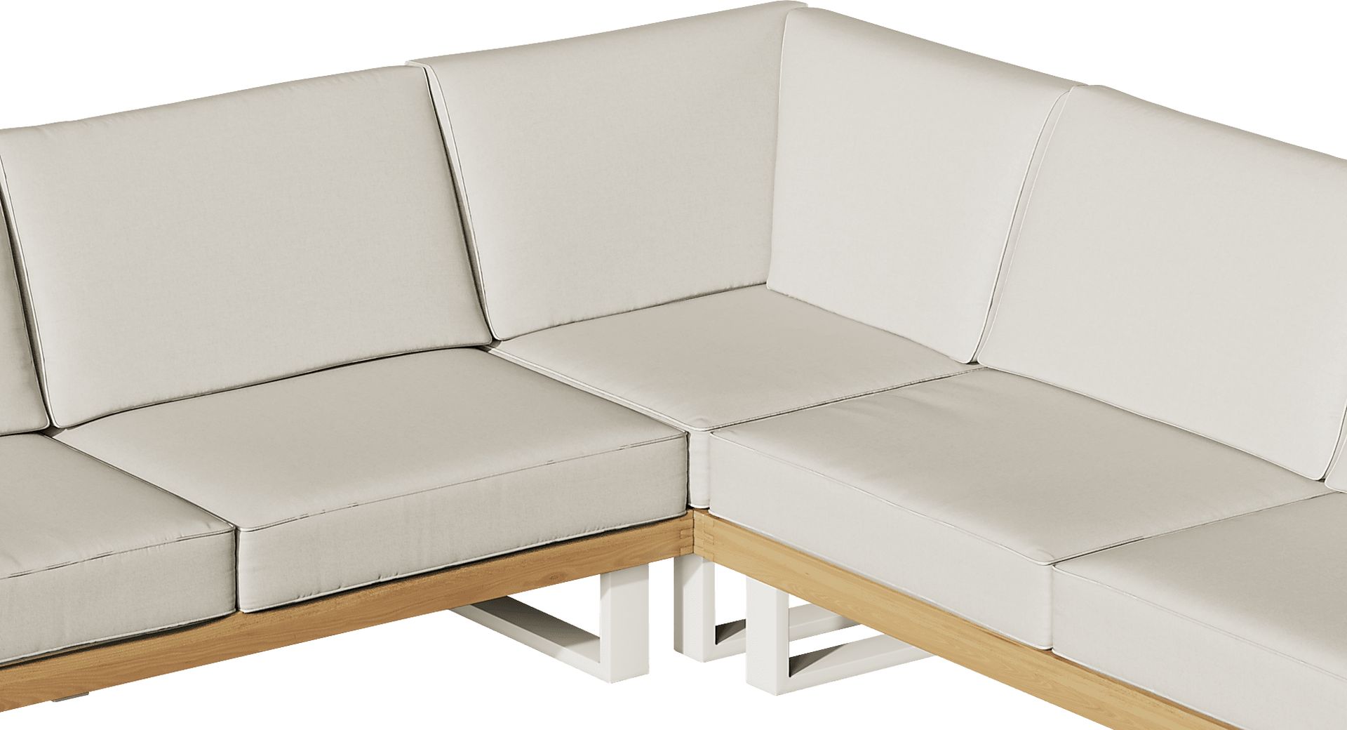 Platform Tan Light Wood Vapor Teak Outdoor 4 Pc Sectional Rooms to Go