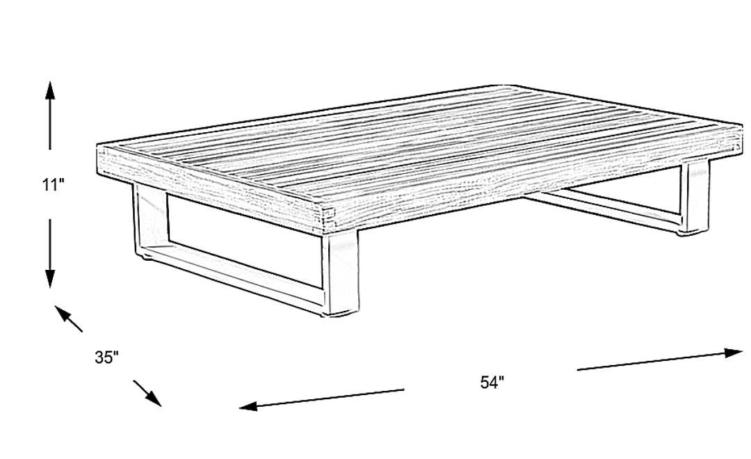 Platform Teak Outdoor Cocktail Table