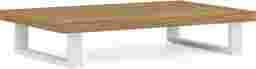 Fifth & Shore Platform Tan Light Wood Teak Outdoor Cocktail Table ...