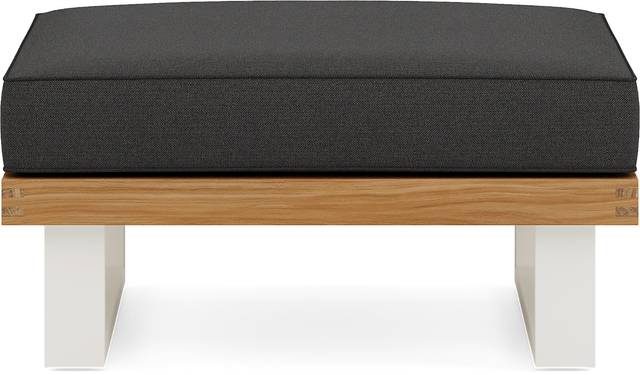 Platform Teak Outdoor Ottoman with Charcoal Cushion - Thumbnail - Image 2