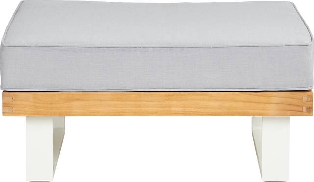Platform Teak Outdoor Ottoman with Pewter Cushion - Thumbnail - Image 2