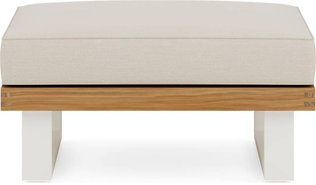 Platform Teak Outdoor Ottoman with Sand Cushion - Thumbnail - Image 2