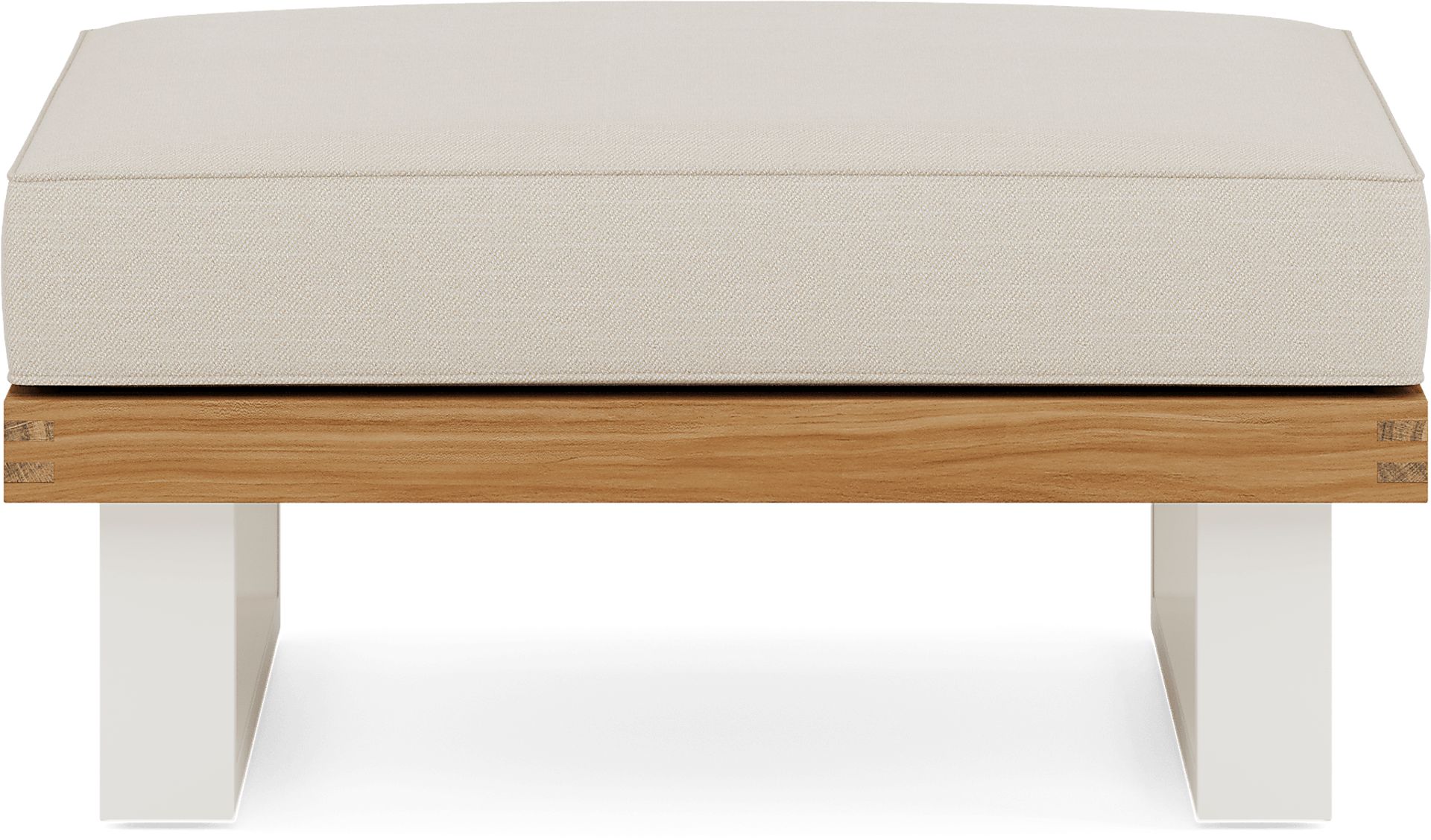 Platform Teak Outdoor Ottoman with Sand Cushion - Image 2