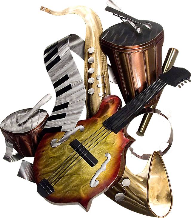 Playing Music Brown Indoor/Outdoor Wall Art - Thumbnail - Image 1