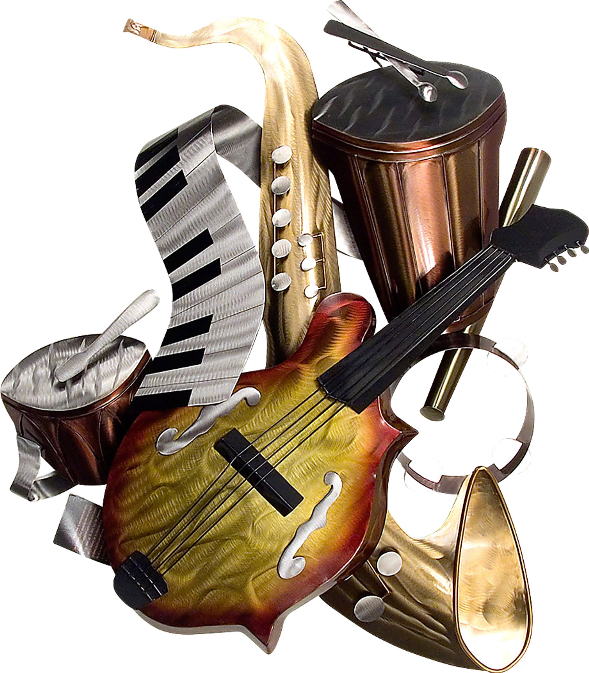 Playing Music Brown Indoor/Outdoor Wall Art - Image 1