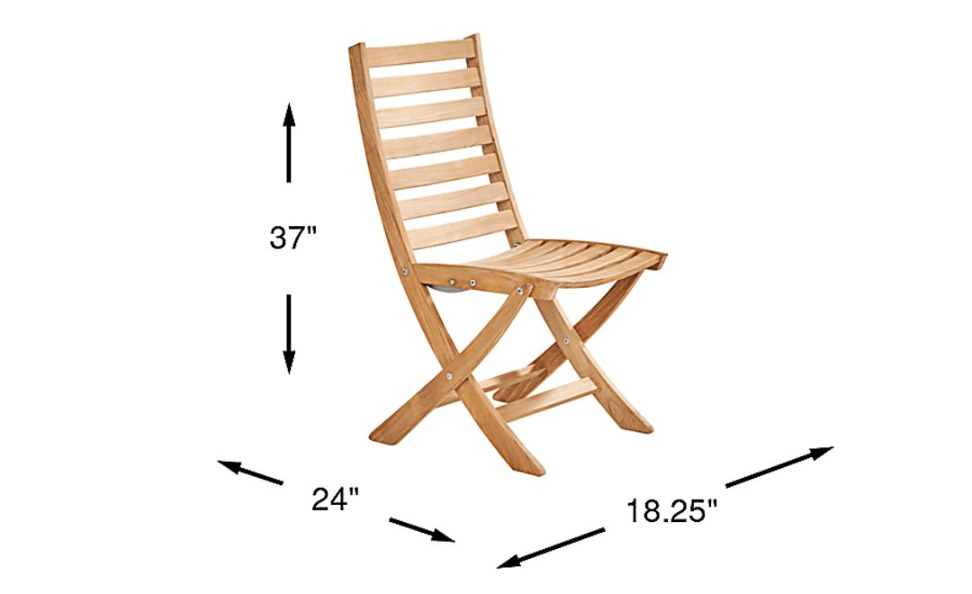 Pleasant Bay Natural Outdoor Folding Dining Chair