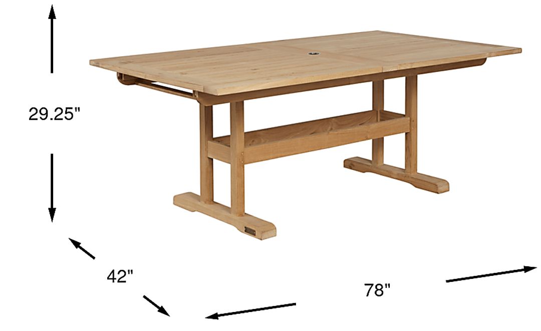 Pleasant Bay Teak Rectangle Extension Outdoor Dining Table