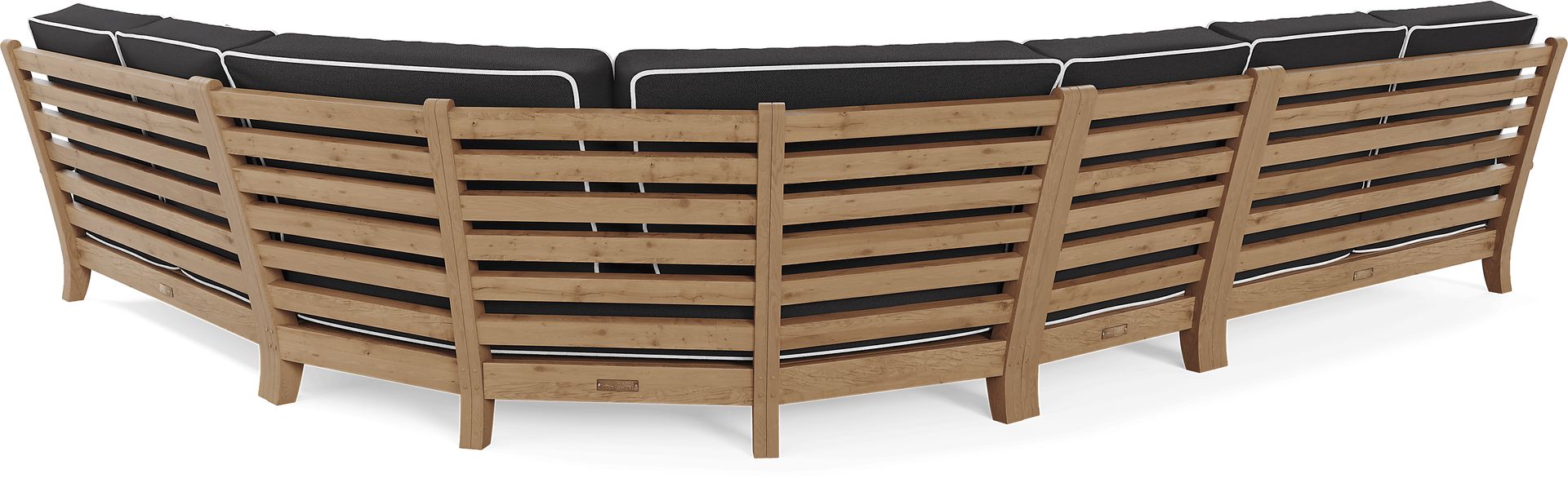 Pleasant Bay Teak 4 Pc Outdoor Sectional with Charcoal Cushions - Image 4