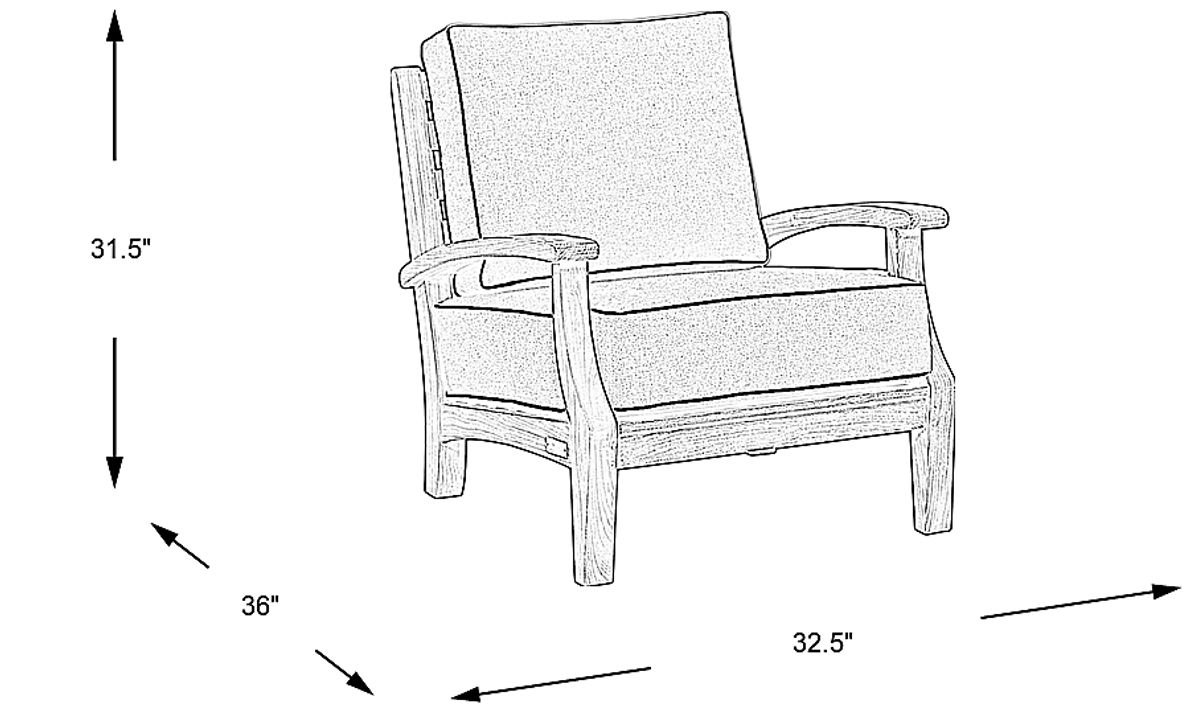 Pleasant Bay Teak Outdoor Chair with Charcoal Cushions