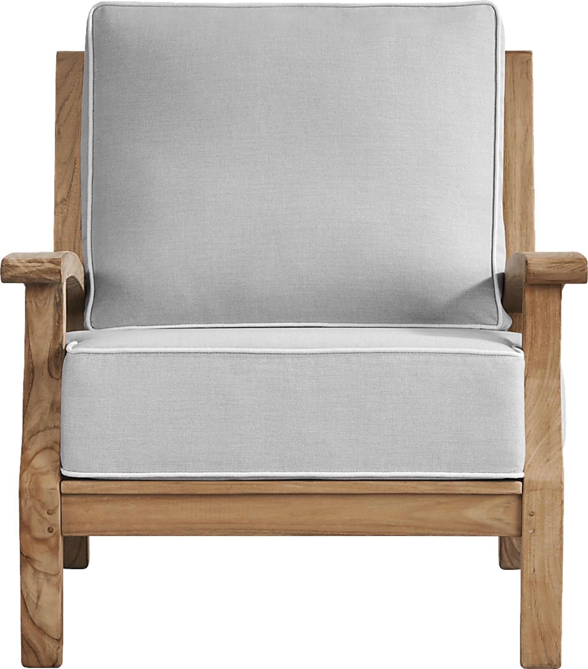 Pleasant Bay Teak 4 Pc Outdoor Seating Set with Pewter Cushions - Image 6