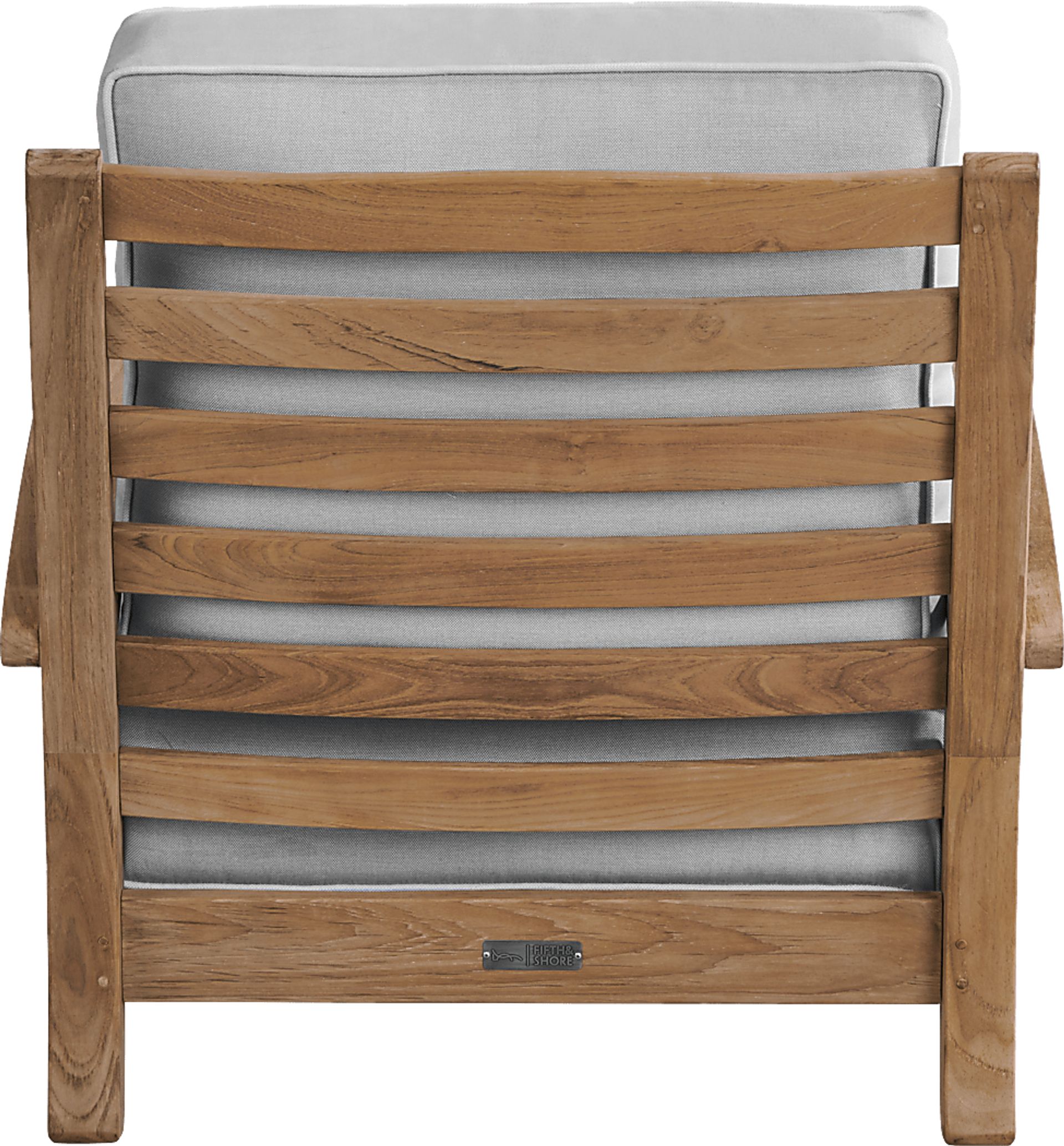 Pleasant Bay Teak 4 Pc Outdoor Seating Set with Pewter Cushions - Image 7