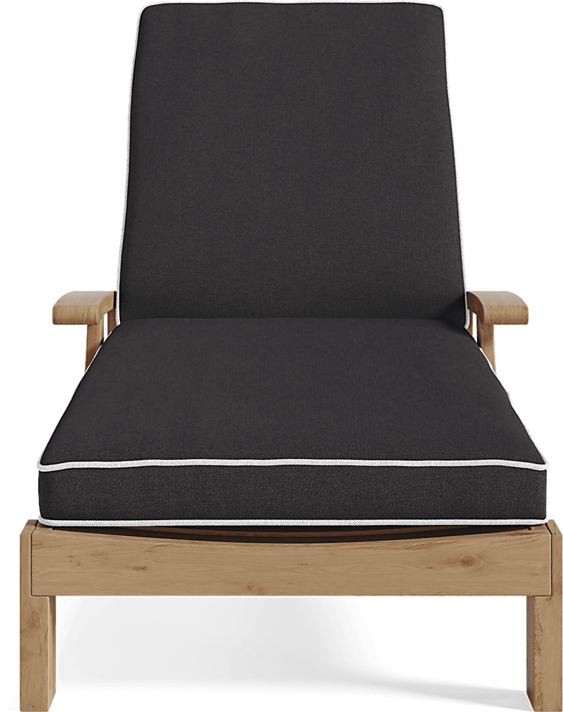 Pleasant Bay Teak Outdoor Chaise with Charcoal Cushions - Image 2
