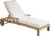 Pleasant Bay Teak Outdoor Chaise with White Sand Cushions