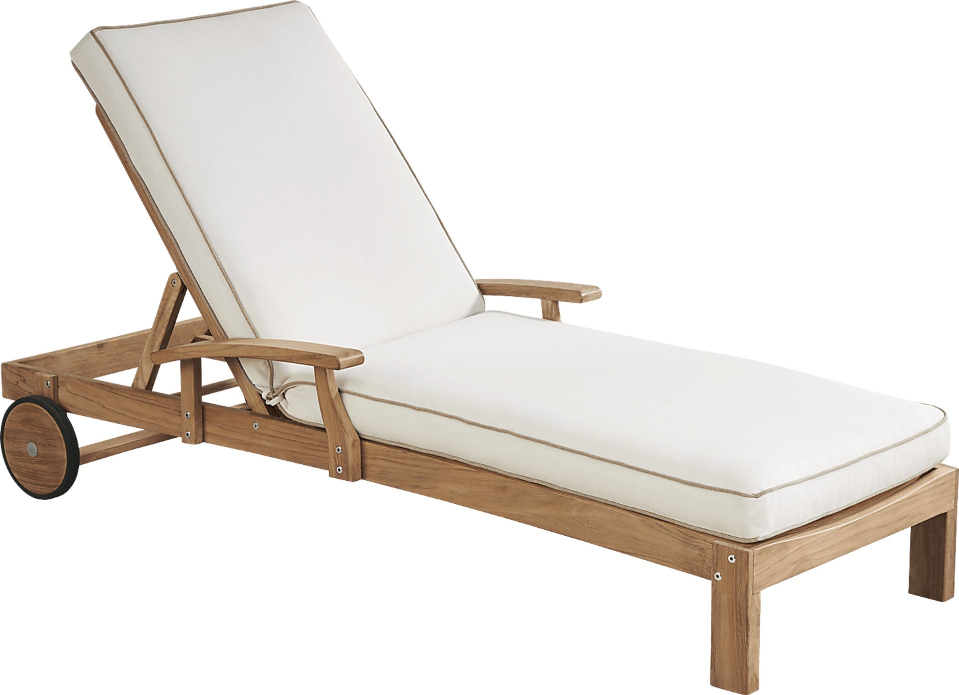 Pleasant Bay Teak Outdoor Chaise with Vapor Cushions - Image 1