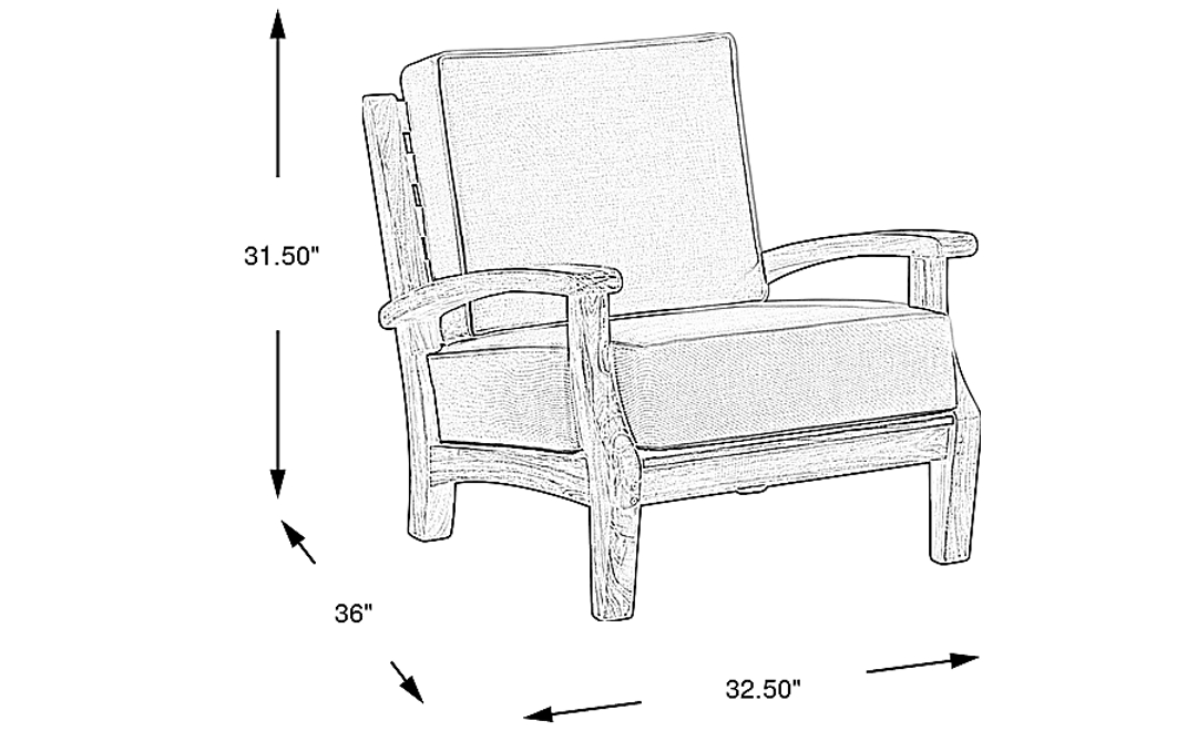 Pleasant Bay Teak Outdoor Chair with Dove Cushions