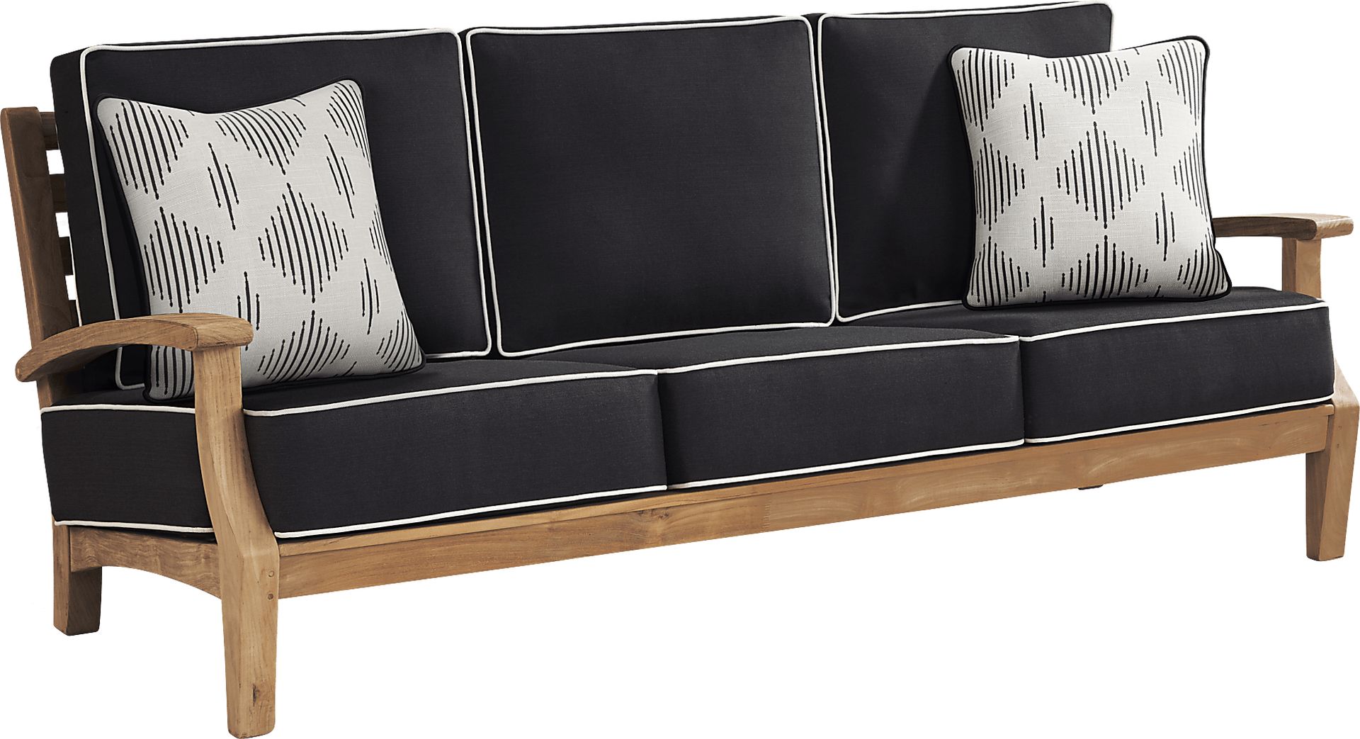 Pleasant Bay Teak 3 Pc Outdoor Seating Set with Charcoal Cushions - Image 3
