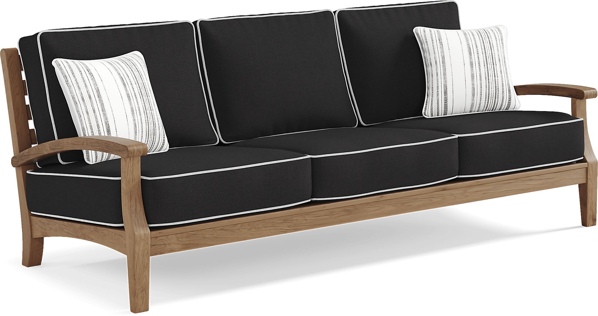 Pleasant Bay Teak 4 Pc Outdoor Seating Set with Charcoal Cushions - Image 3