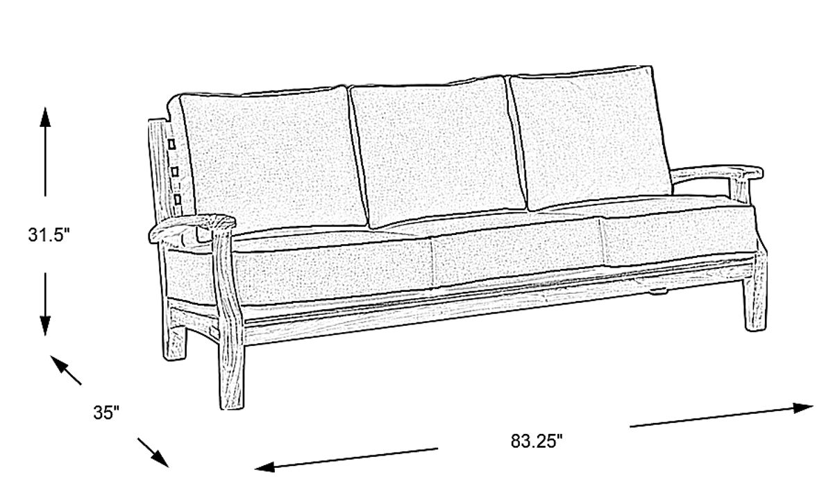 Pleasant Bay Teak Outdoor Sofa with Charcoal Cushions