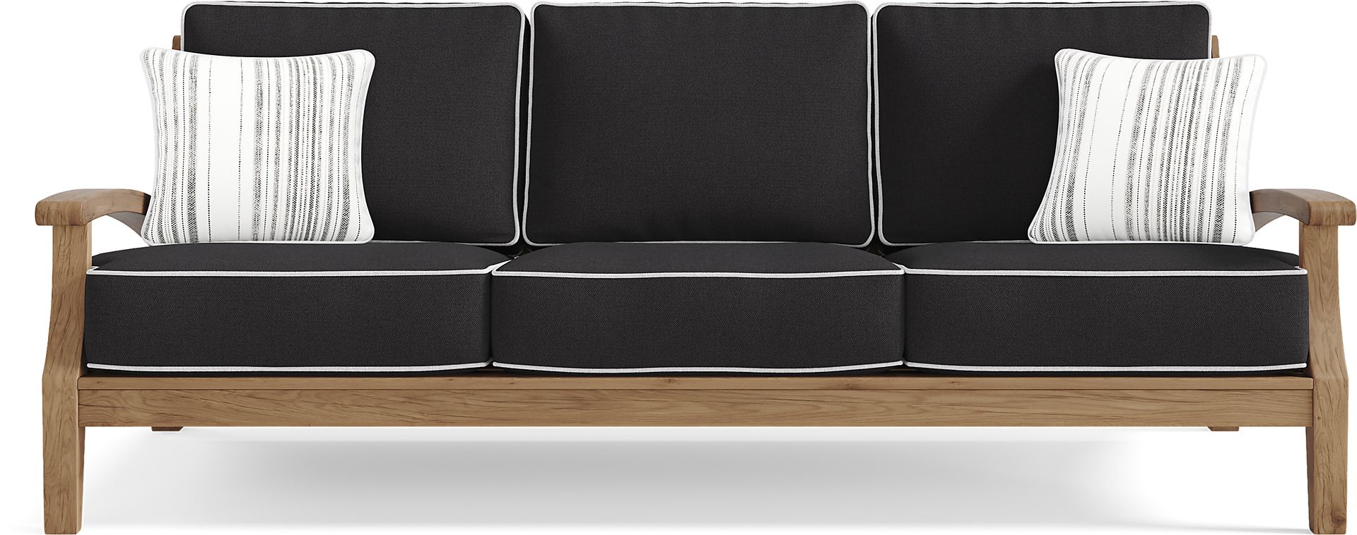 Pleasant Bay Teak 4 Pc Outdoor Seating Set with Charcoal Cushions - Image 2