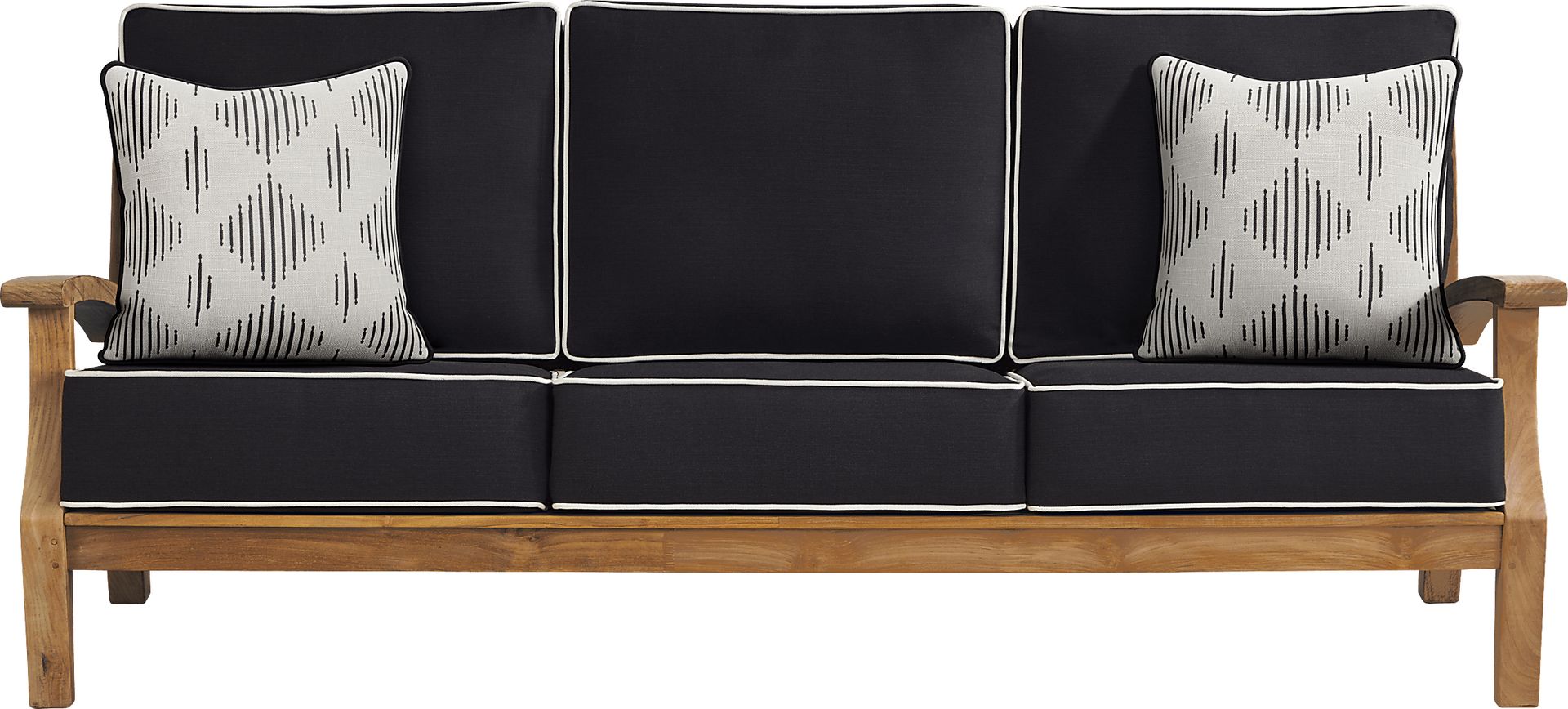 Pleasant Bay Teak 3 Pc Outdoor Seating Set with Charcoal Cushions - Image 2