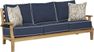 Pleasant Bay Teak 4 Pc Outdoor Seating Set with Denim Cushions