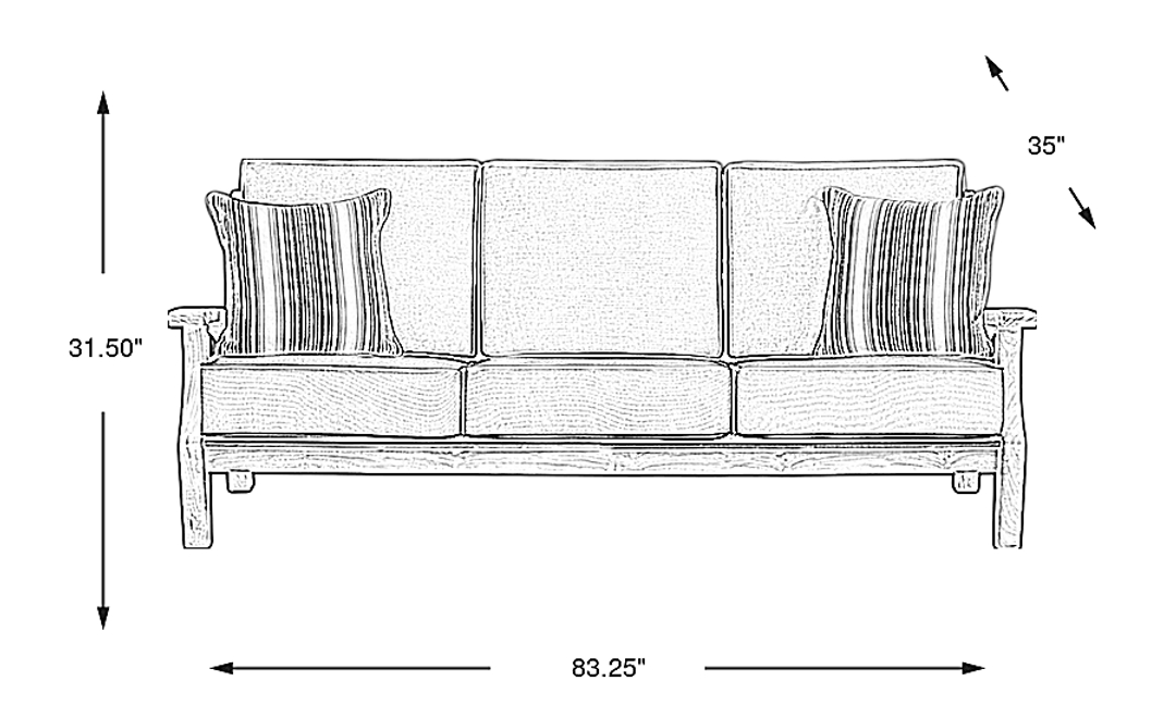 Pleasant Bay Teak Outdoor Sofa with Dove Cushions