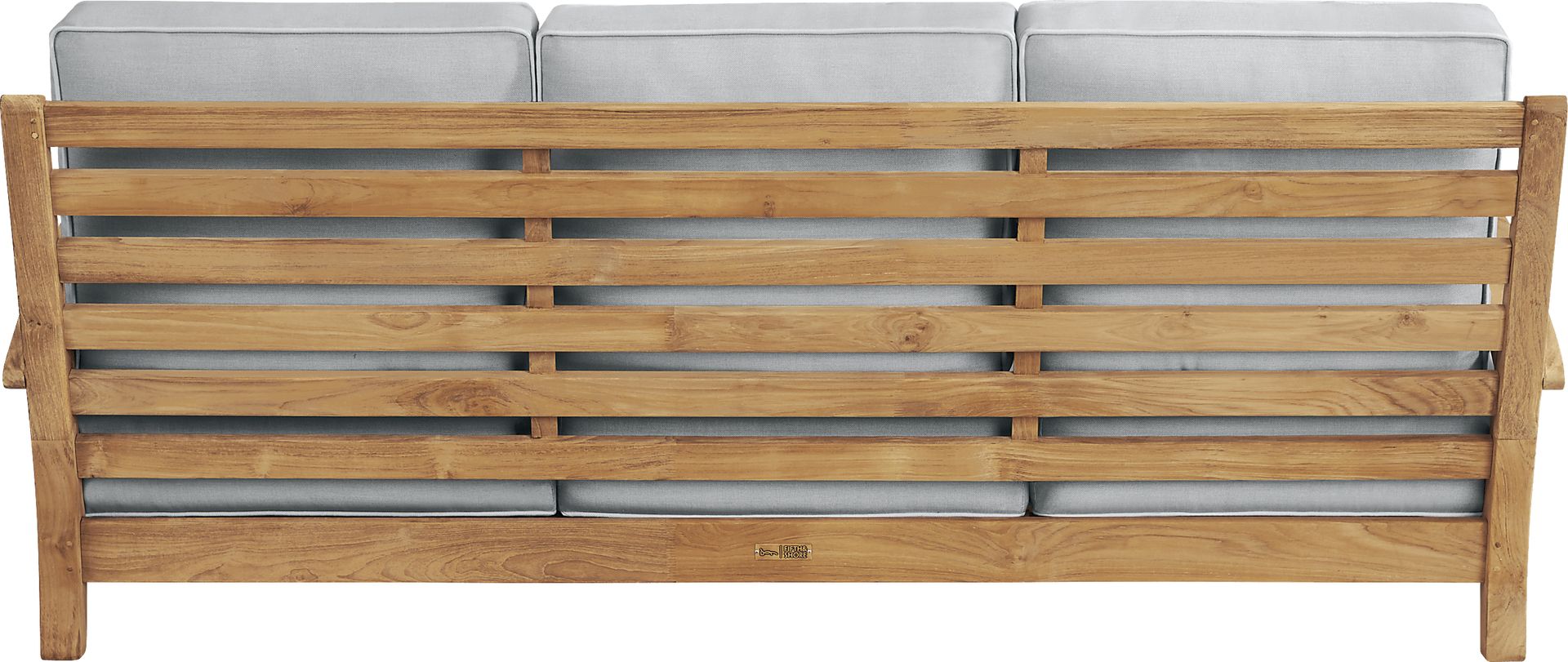 Pleasant Bay Teak 4 Pc Outdoor Seating Set with Pewter Cushions - Image 4