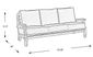 Pleasant Bay Teak Outdoor Sofa with Pewter Cushions