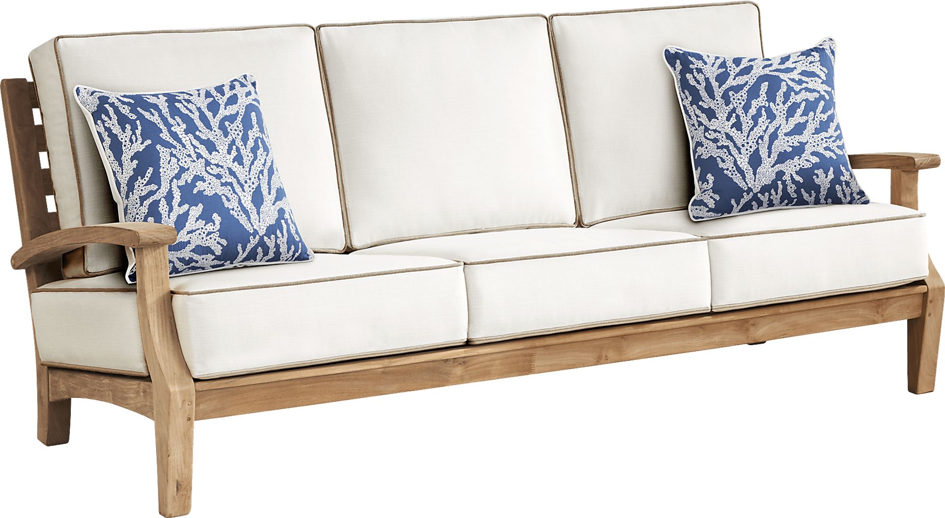 Pleasant Bay Teak Outdoor Sofa with Vapor Cushions - Image 2