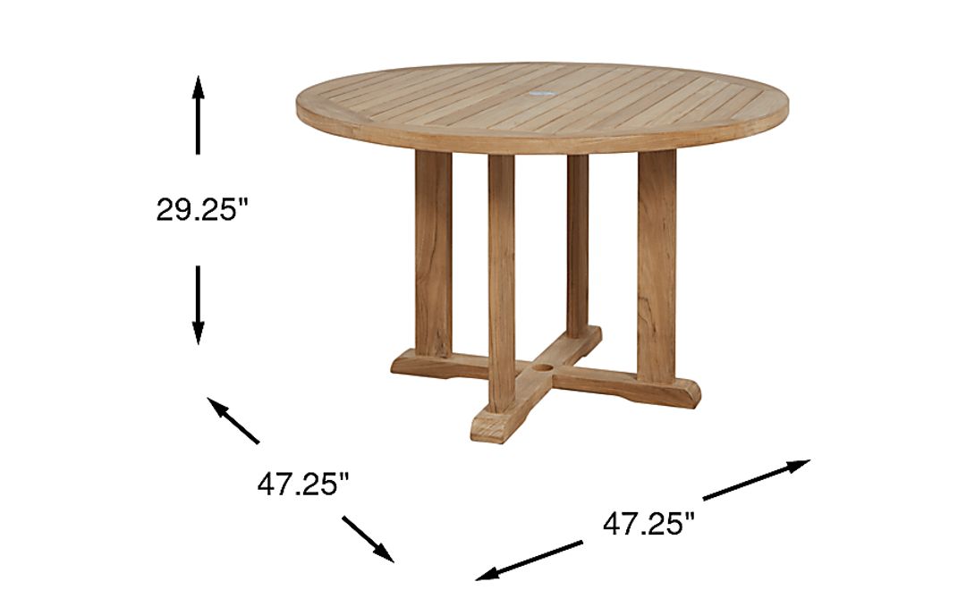 Pleasant Bay Teak Round Outdoor Dining Table