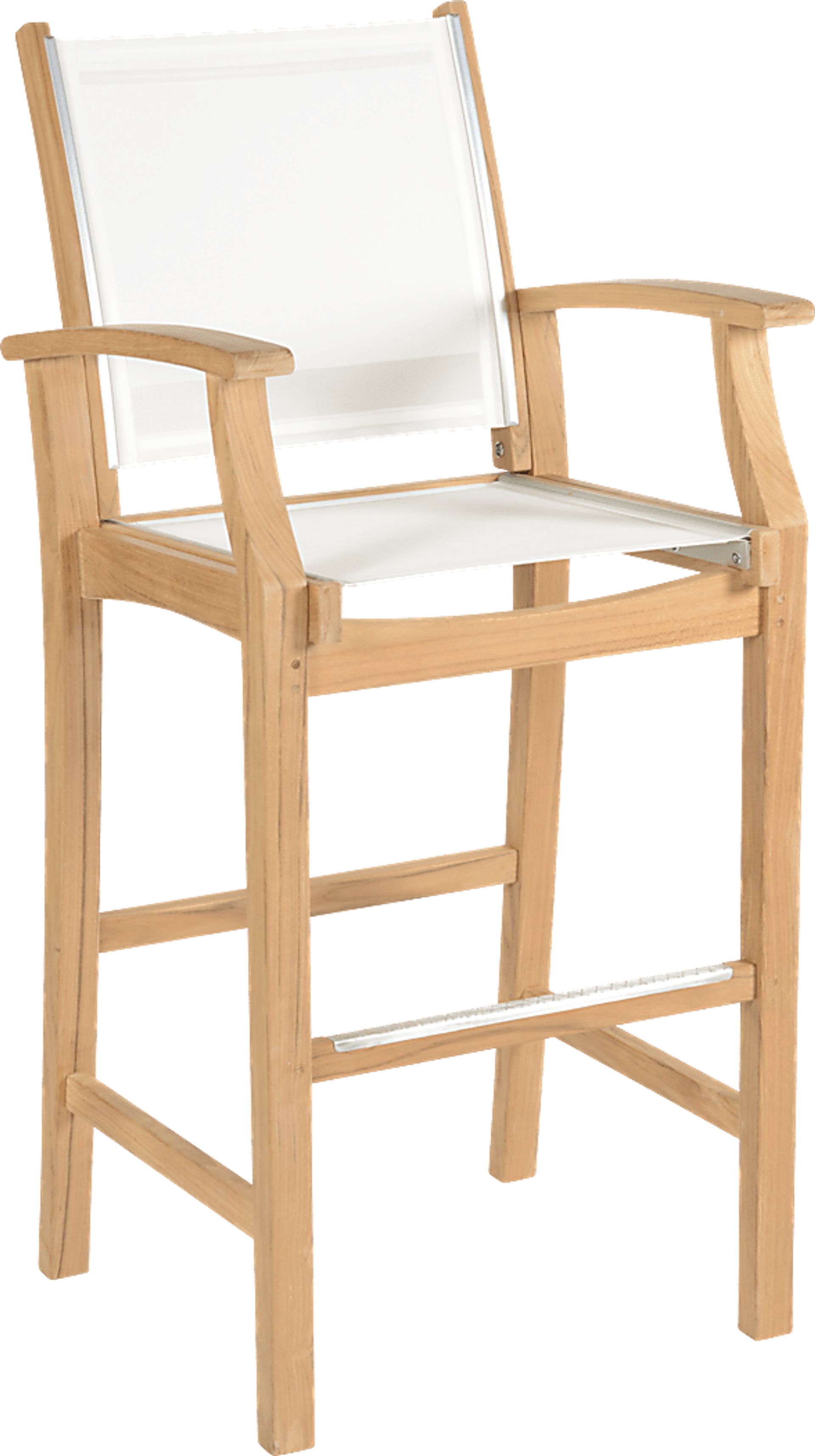 Pleasant Bay Teak Tan 3 Pc Outdoor Bar Set with Sling Stools - Image 3
