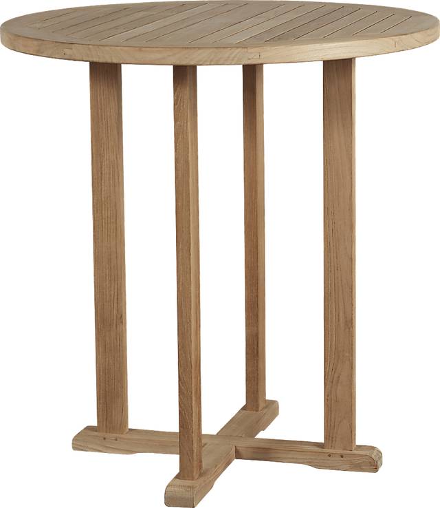 Pleasant Bay Teak Tan Round Outdoor Bar Table - Thumbnail - Image 1