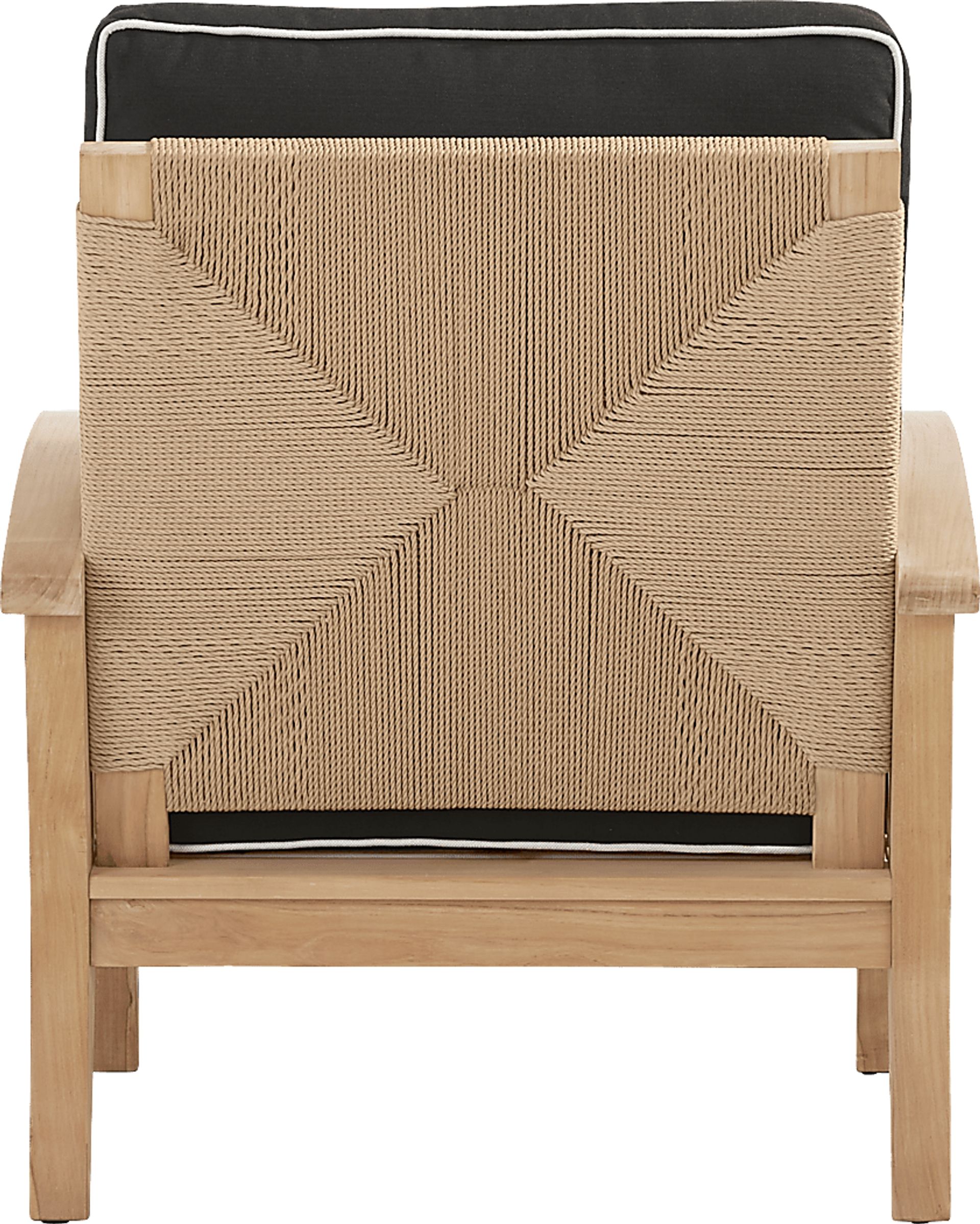 Pleasant Bay Woven Teak 4 Pc Outdoor Loveseat Seating Set with Charcoal Cushions - Image 7