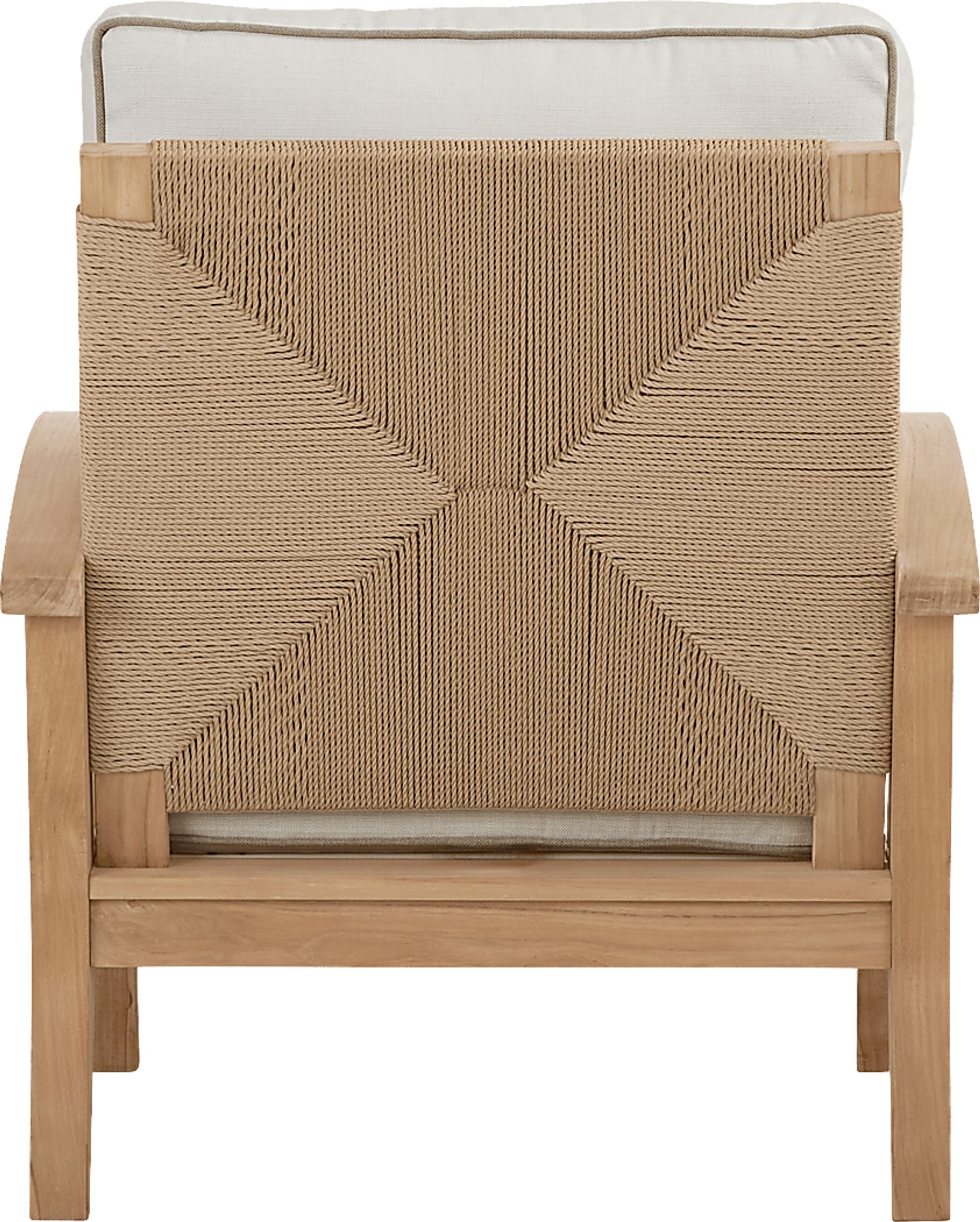 Pleasant Bay Woven Teak 4 Pc Outdoor Seating Set with Vapor Cushions - Image 7