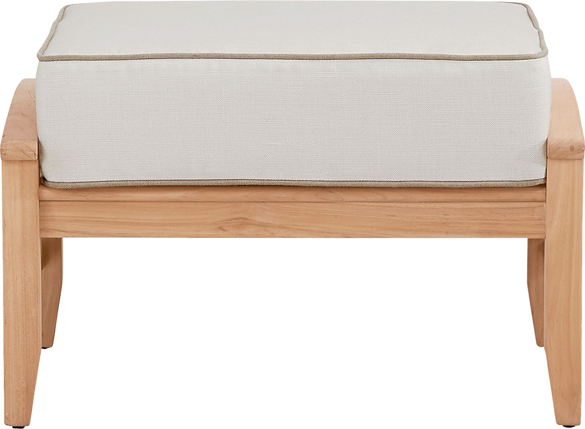Pleasant Bay Woven Teak Outdoor Ottoman with Vapor Cushion - Image 2