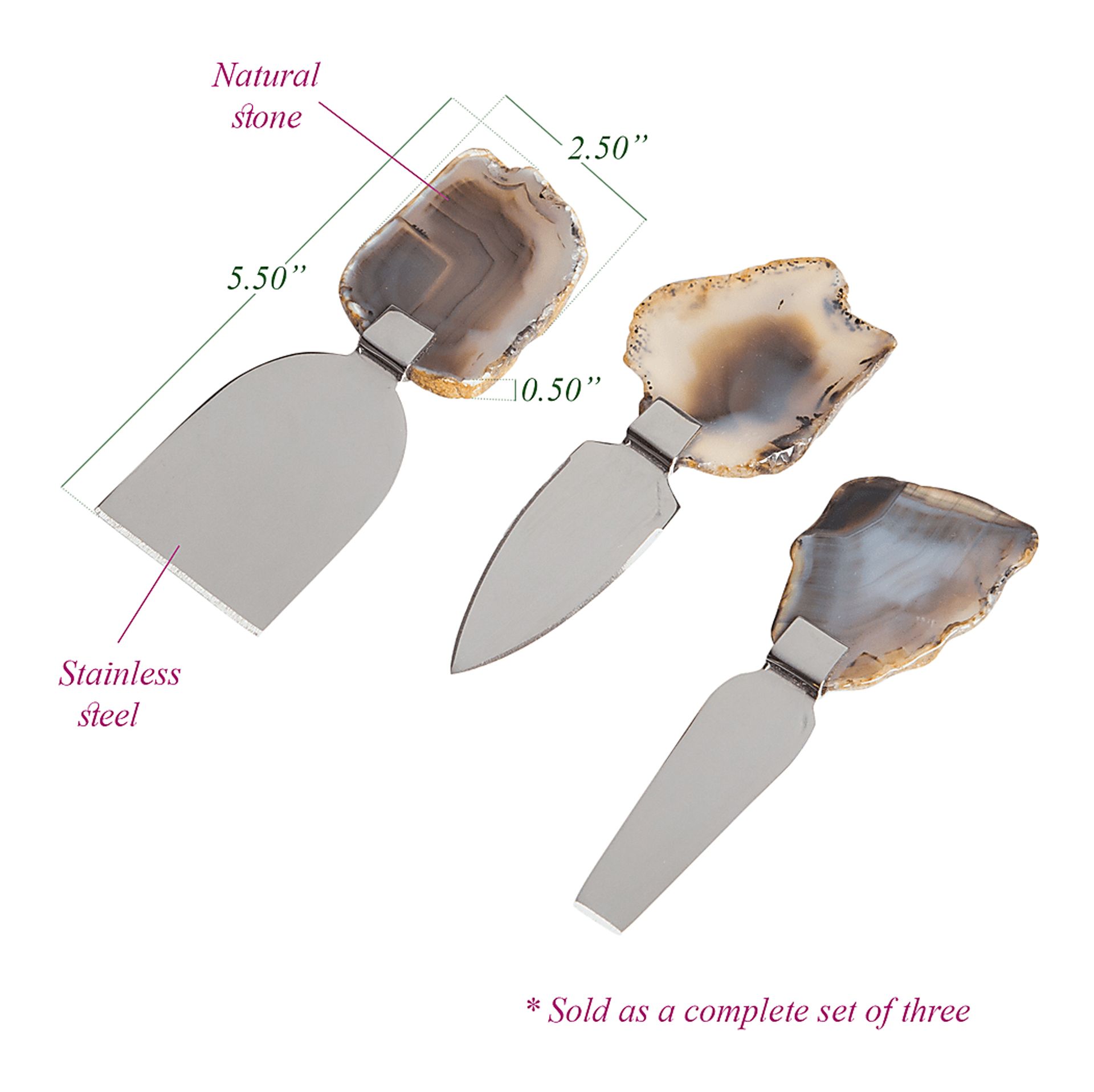 Plumbrook Gray Cheese Knife Set - Image 2