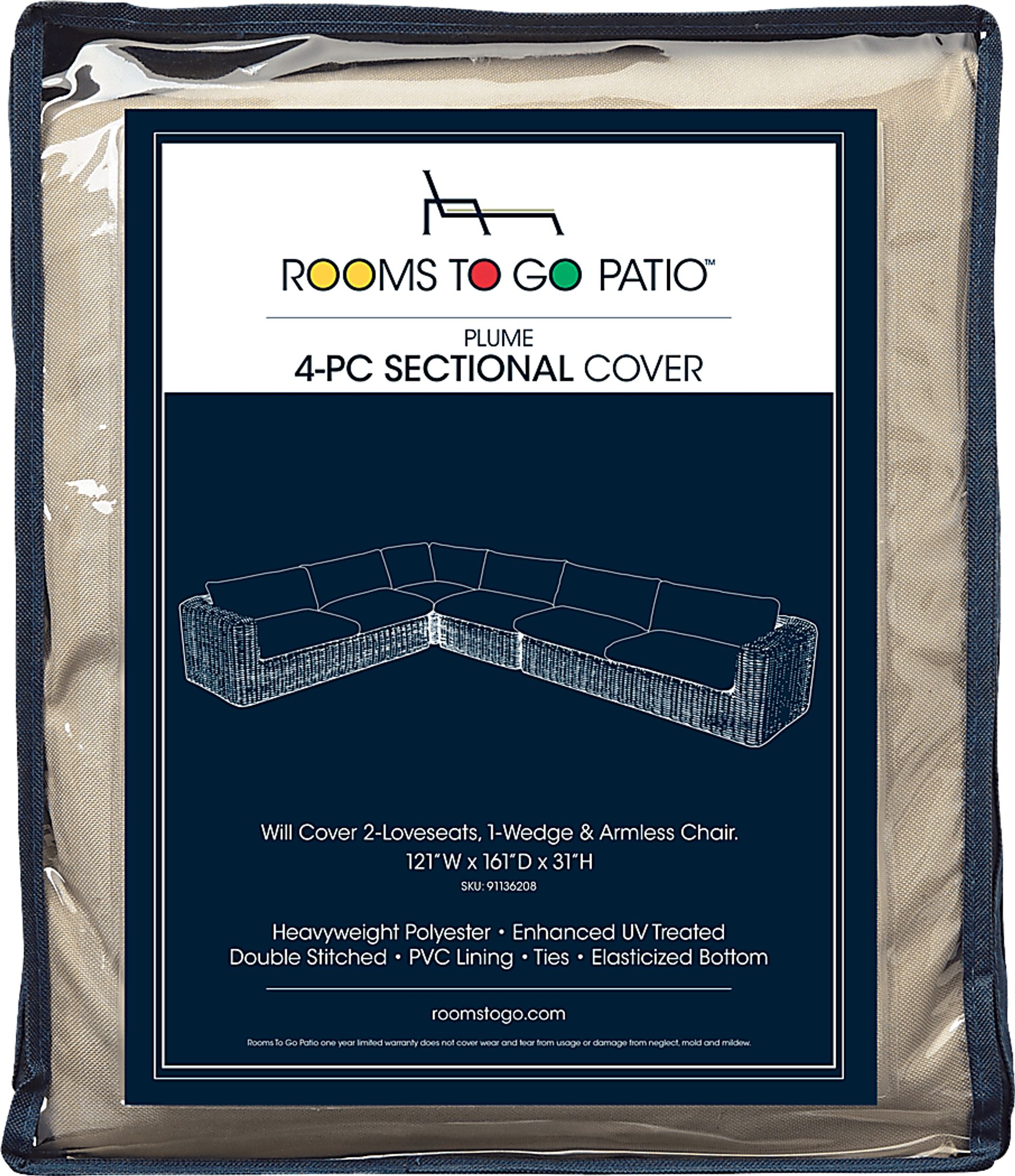 Plume 4 Pc Patio Sectional Cover - Image 1