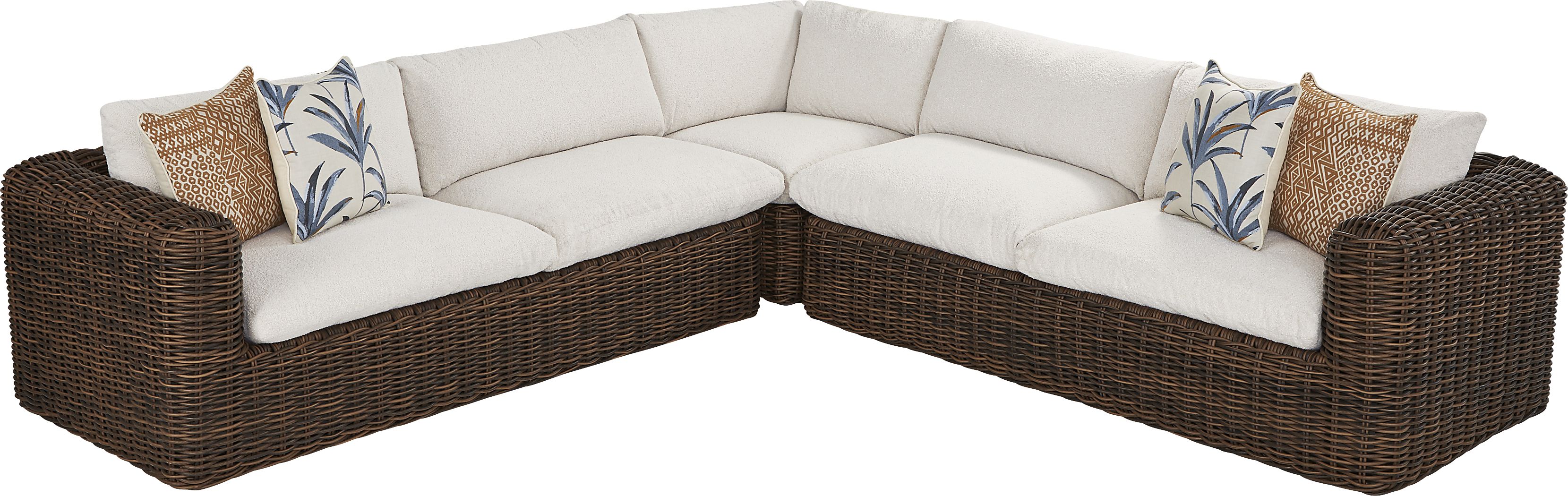 Plume Brown 3 Pc Outdoor Sectional - Thumbnail 2