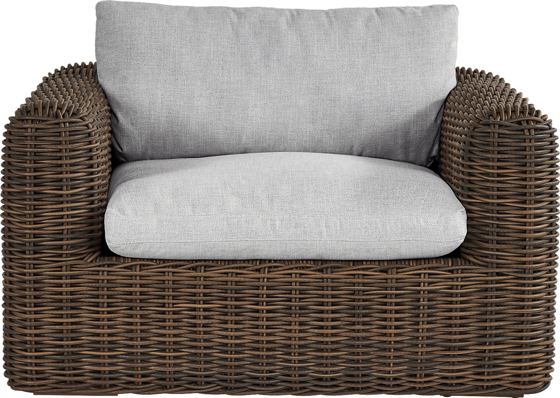 Plume Brown Outdoor Club Chair with Dove Cushions - Image 2