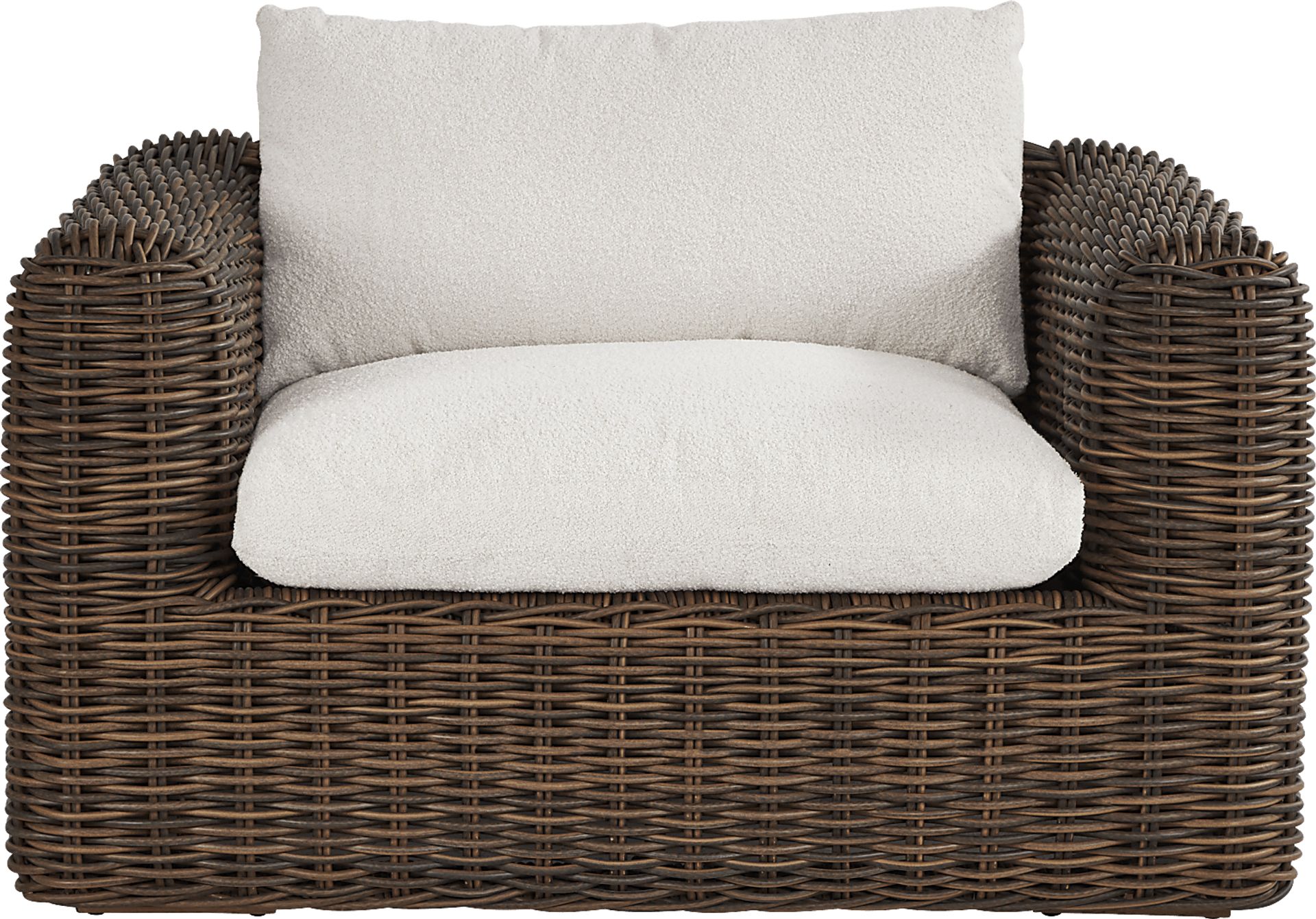 Plume Brown Outdoor Club Chair with Ivory Cushions - Image 2