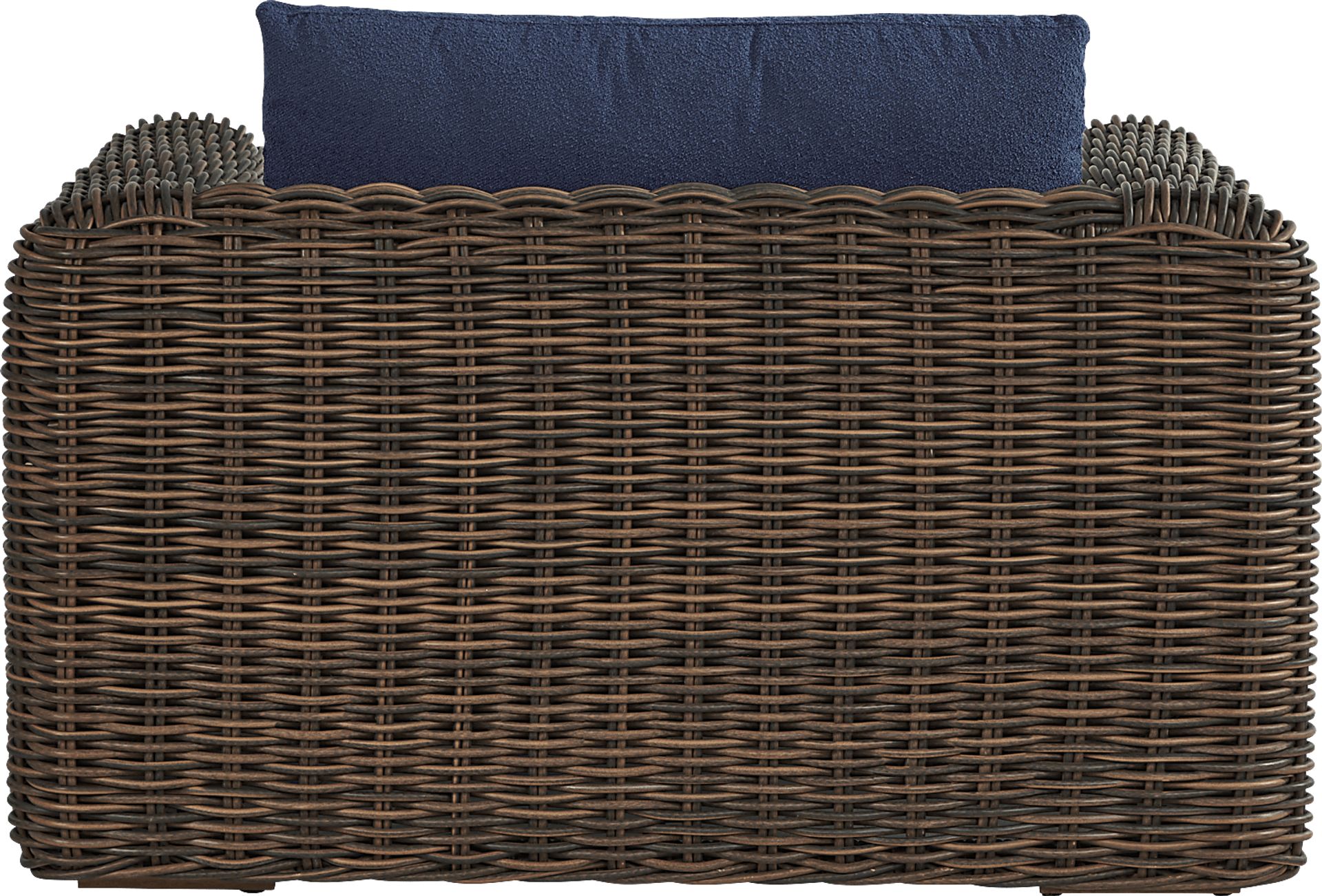 Plume Brown Outdoor Club Chair with Navy Cushions - Image 3