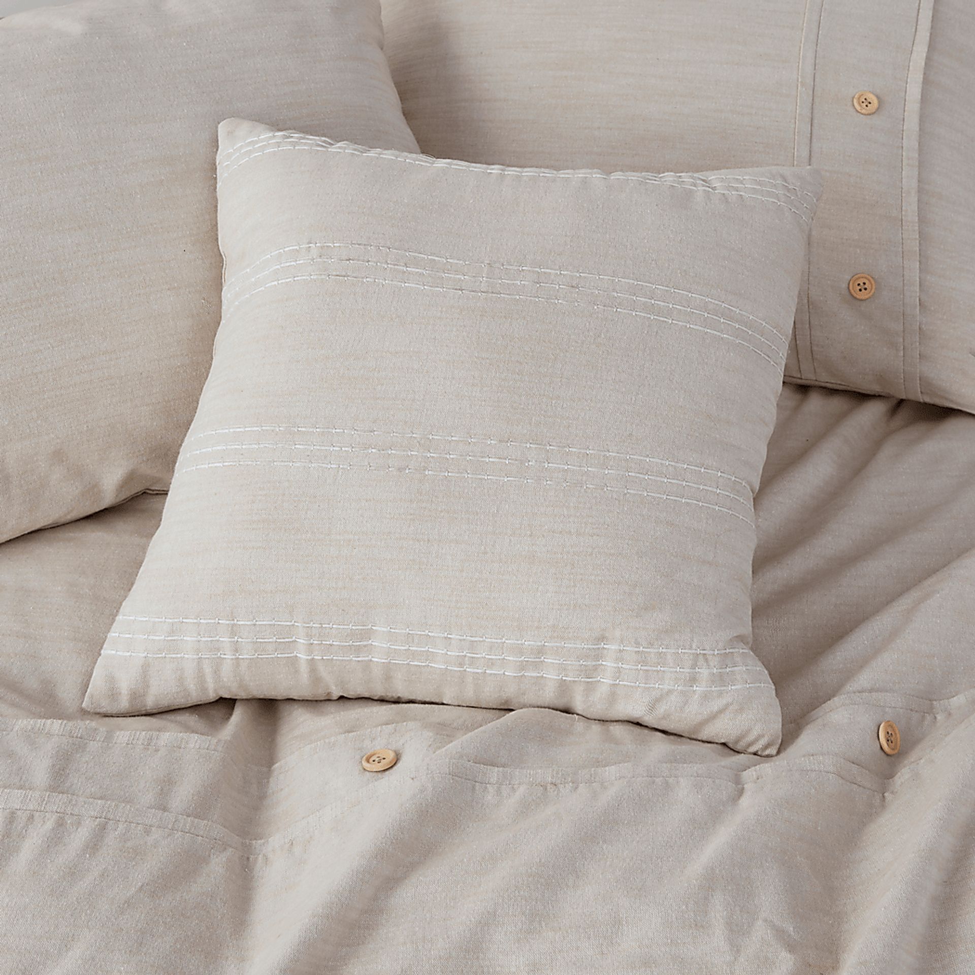 Plumosa Natural 5 Pc Full/Queen Comforter Set - Image 9