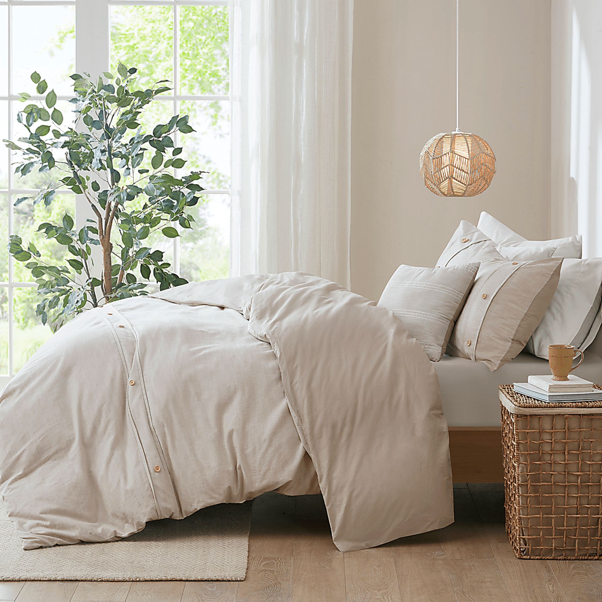 Plumosa Natural 5 Pc Full/Queen Comforter Set - Image 2