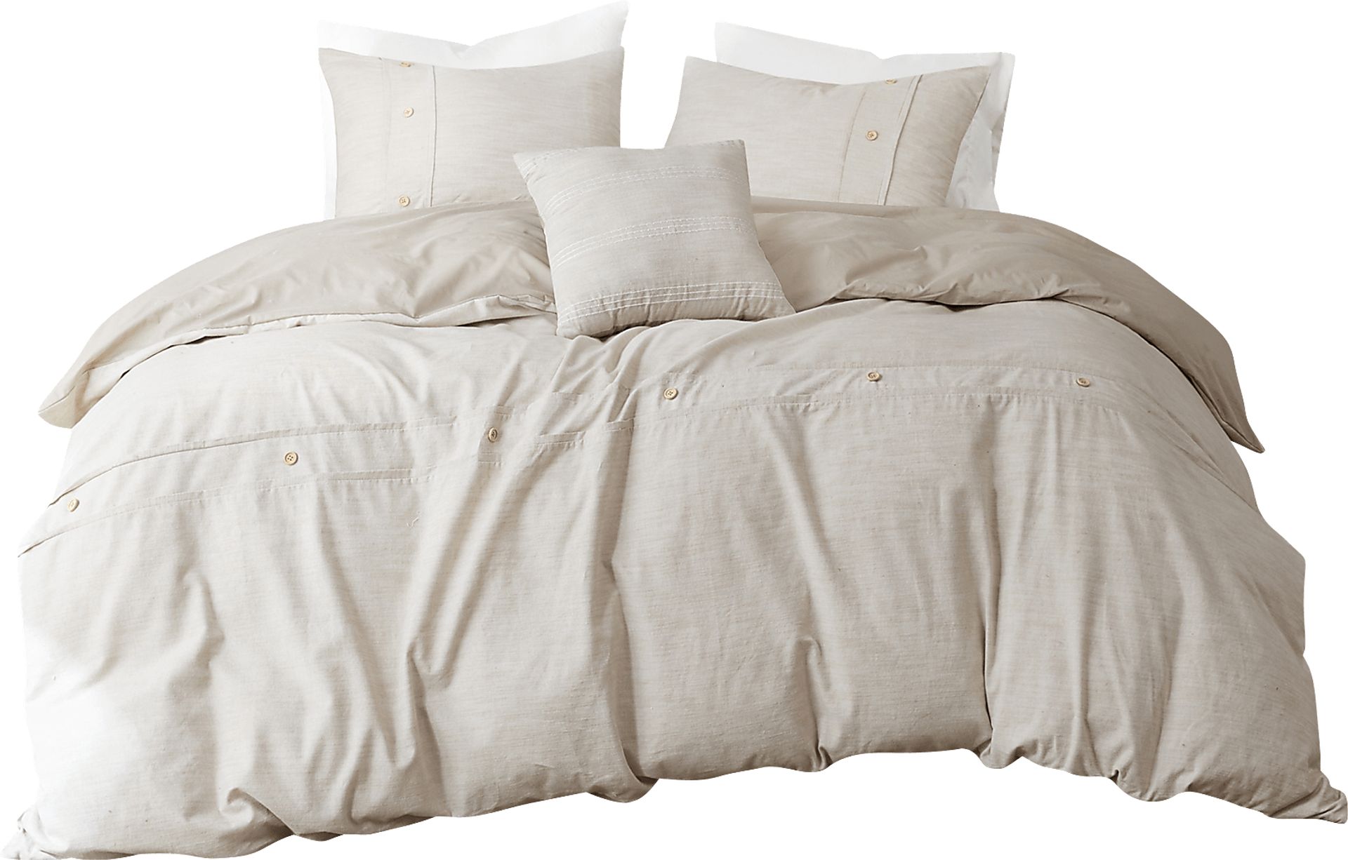 Plumosa Natural 5 Pc Full/Queen Comforter Set - Image 6