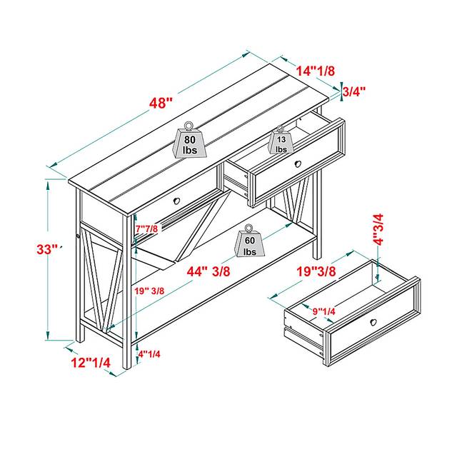 Plumpoint Black Sofa Table - Thumbnail - Image 6