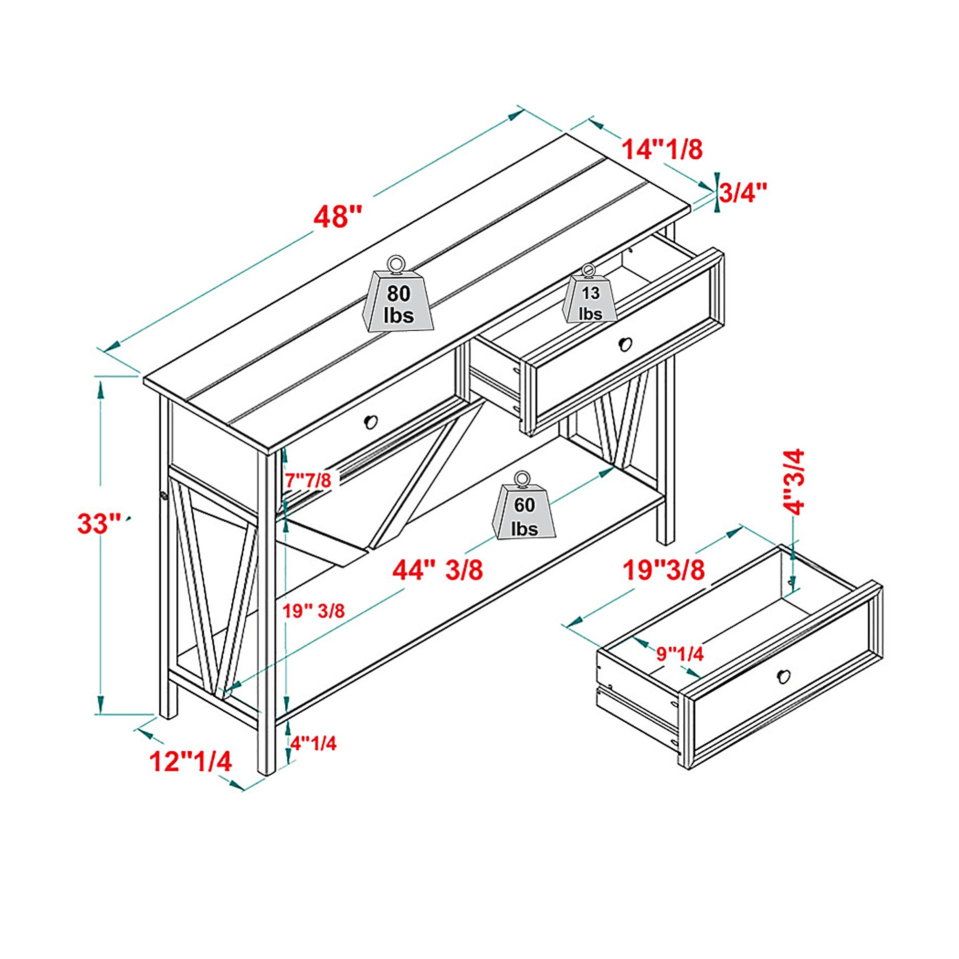 Plumpoint Black Sofa Table - Image 6