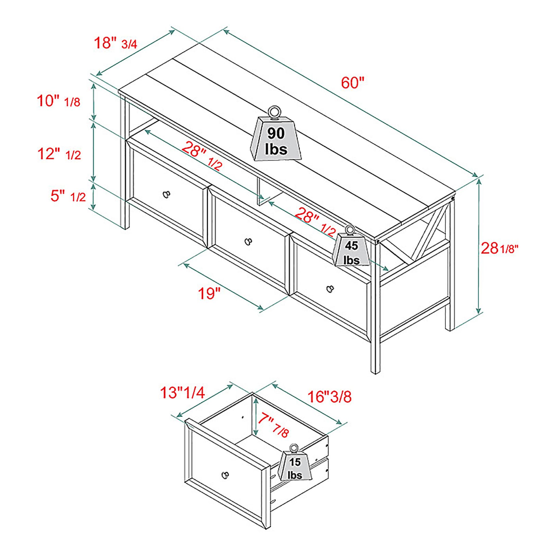 Plumpoint Oak 60 in. Console - Image 11