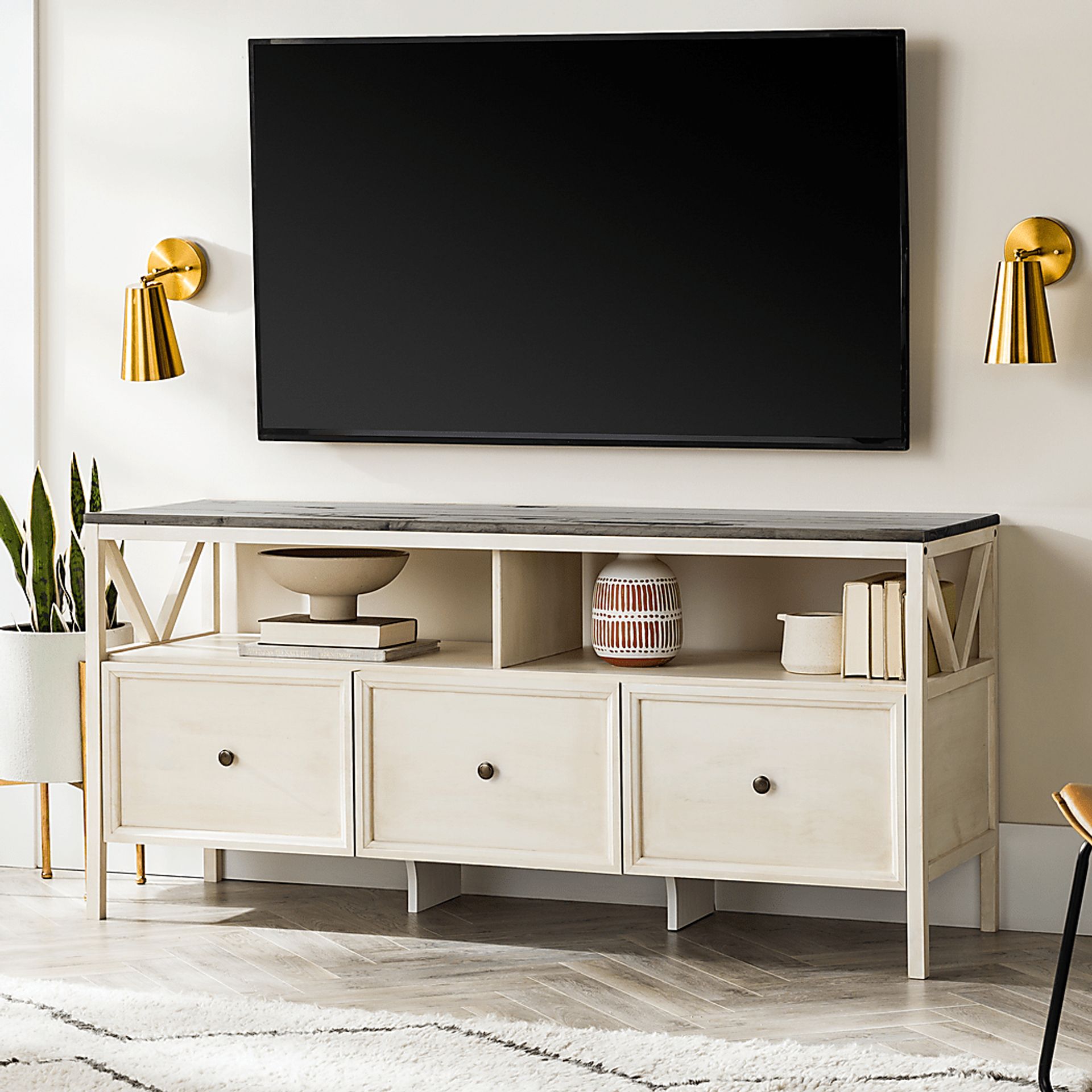 Plumpoint White 60 in. Console - Image 2