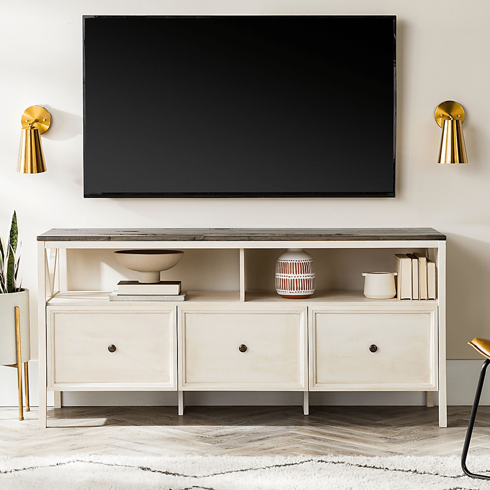 Plumpoint White 60 in. Console - Image 3