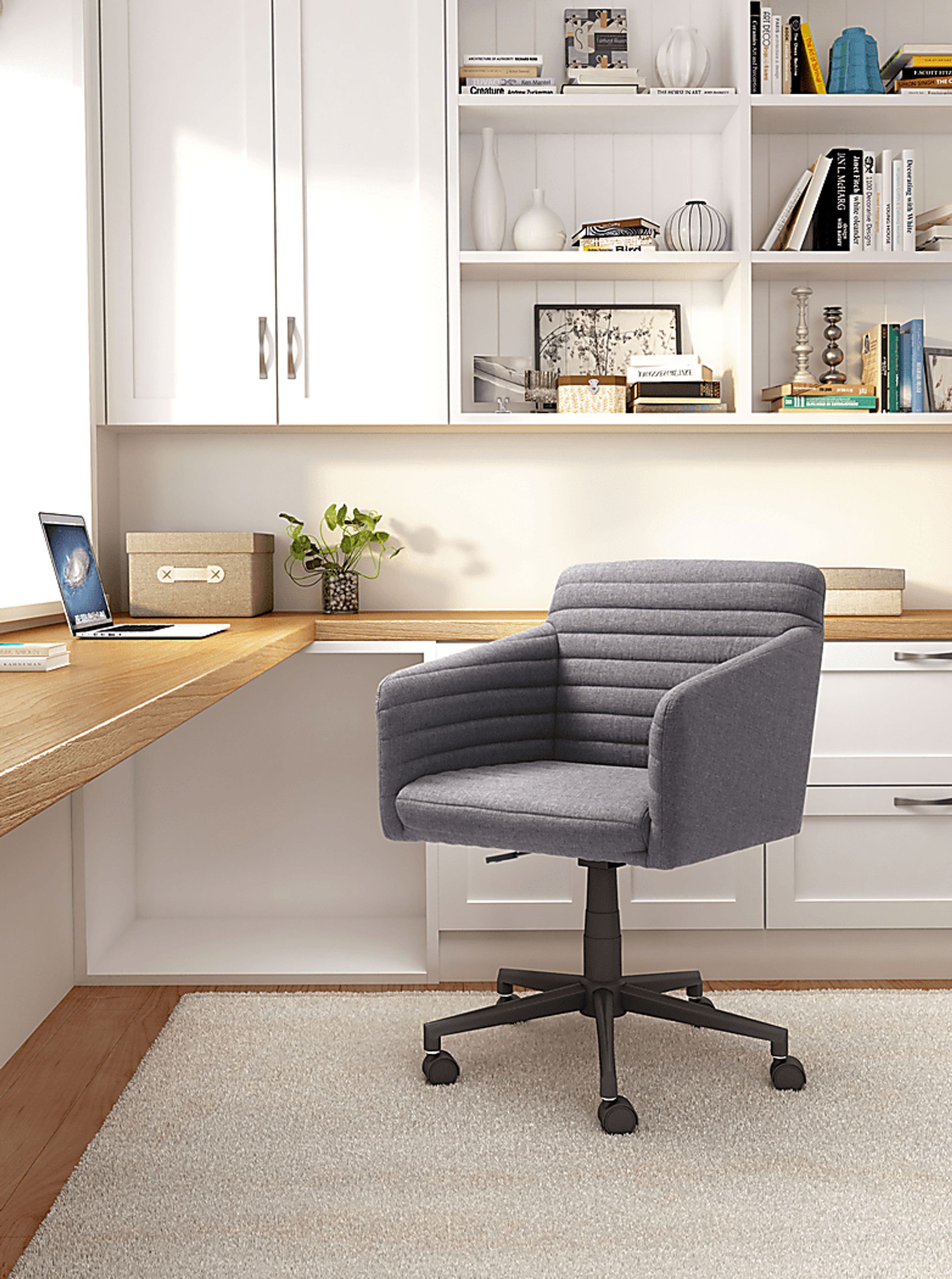 Plymell Gray Desk Chair - Image 2